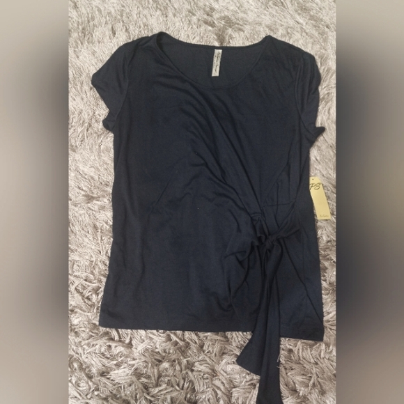 PerSeption Concept Navy Blue Stretchy Tie Shirt - Picture 1 of 5